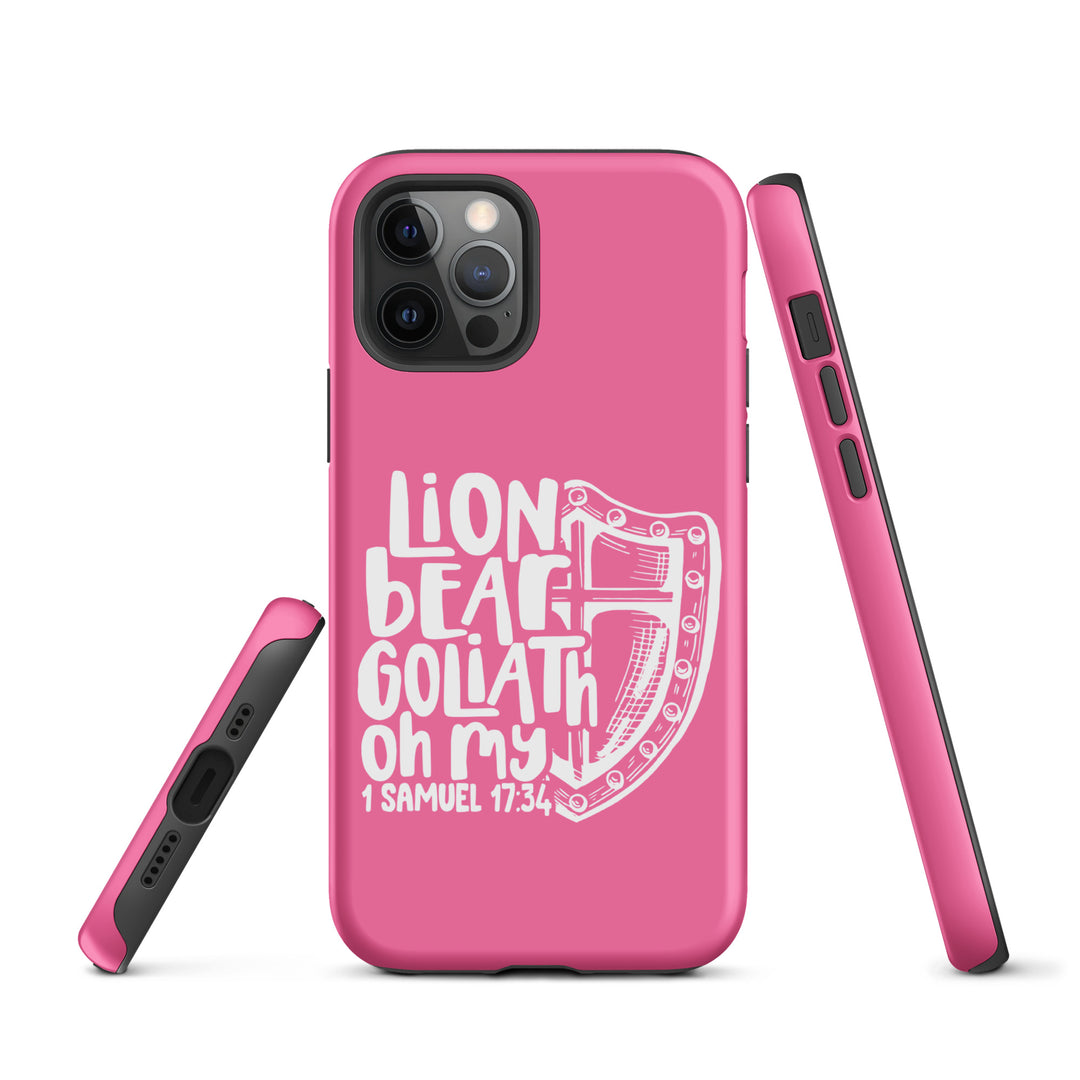 Christian Phone Case Lion Bear Goliath Oh My Pink for iPhone® iPhone® Phone Cases   