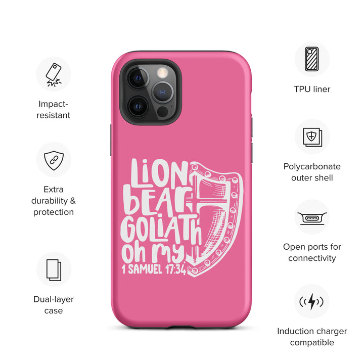 Christian Phone Case Lion Bear Goliath Oh My Pink for iPhone® iPhone® Phone Cases   