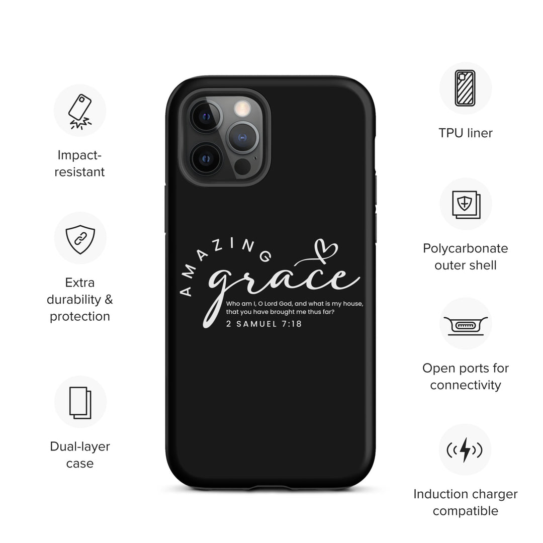 Christian Phone Case Amazing Grace Heart Black for iPhone® iPhone® Phone Cases   