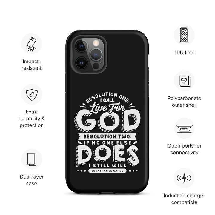 Christian Phone Case Live For God Black for iPhone® iPhone® Phone Cases   