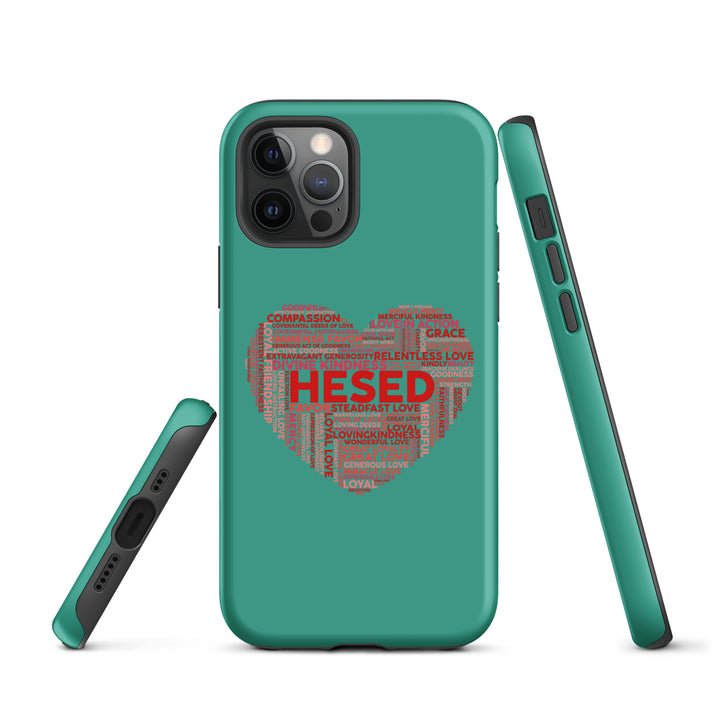 Christian Phone Case Hesed Heart Teal for iPhone® iPhone® Phone Cases   