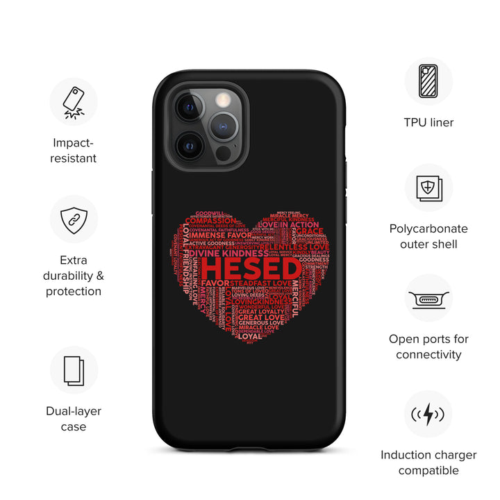 Christian Phone Case Hesed Heart Black for iPhone® iPhone® Phone Cases   