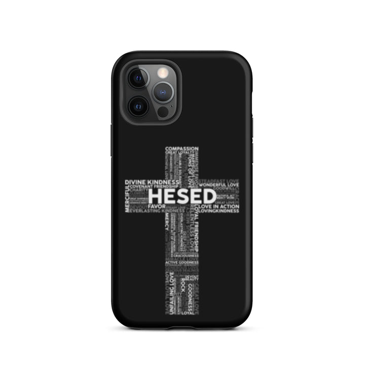 Christian Phone Case Hesed Cross Black for iPhone® iPhone® Phone Cases Matte iPhone 12 Pro 