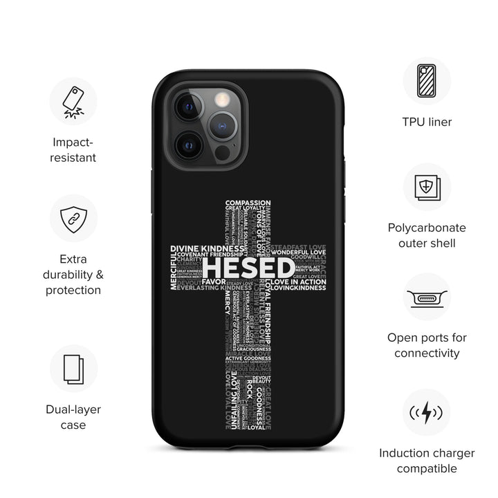 Christian Phone Case Hesed Cross Black for iPhone® iPhone® Phone Cases   