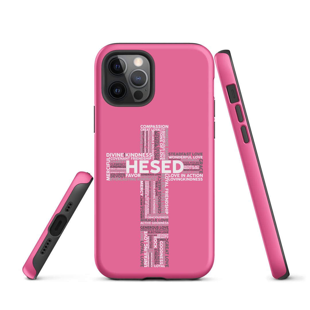 Christian Phone Case Hesed Cross Pink for iPhone® iPhone® Phone Cases   