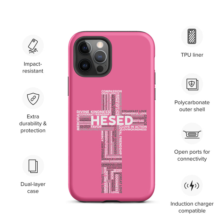 Christian Phone Case Hesed Cross Pink for iPhone® iPhone® Phone Cases   