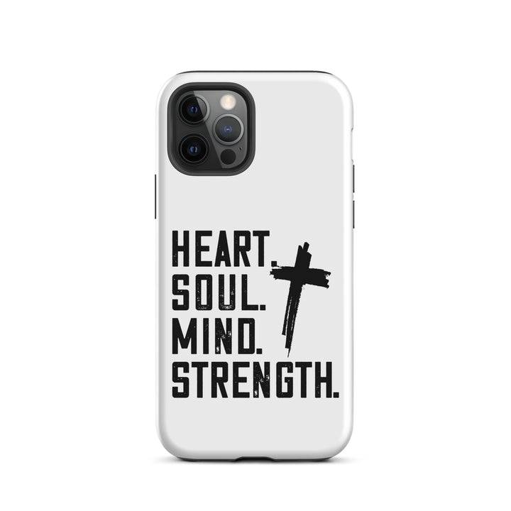 Christian Phone Case Heart Soul Mind Strength White for iPhone® iPhone® Phone Cases Matte iPhone 12 Pro 