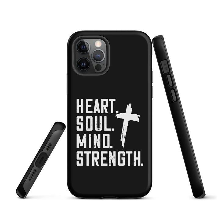 Christian Phone Case Heart Soul Mind Strength Black for iPhone® iPhone® Phone Cases   