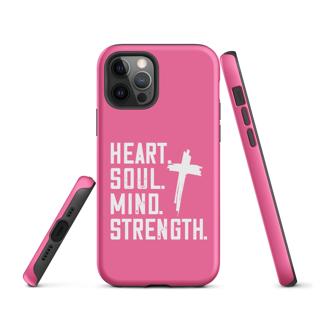 Christian Phone Case Heart Soul Mind Strength Pink for iPhone® iPhone® Phone Cases   