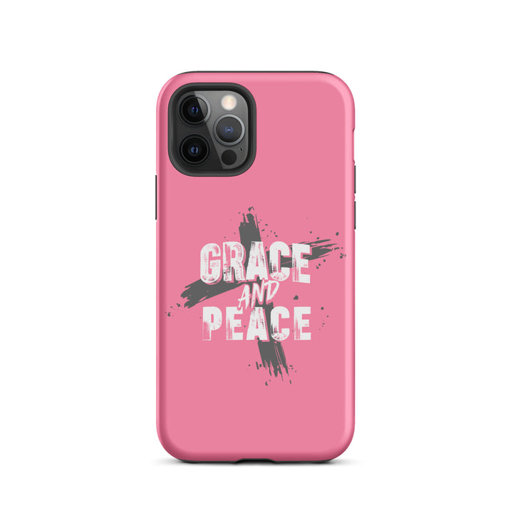 Christian Phone Case Grace and Peace Cross Pink for iPhone® iPhone® Phone Cases Matte iPhone 12 Pro 