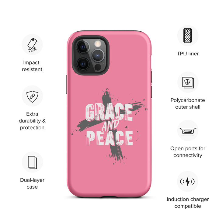 Christian Phone Case Grace and Peace Cross Pink for iPhone® iPhone® Phone Cases   