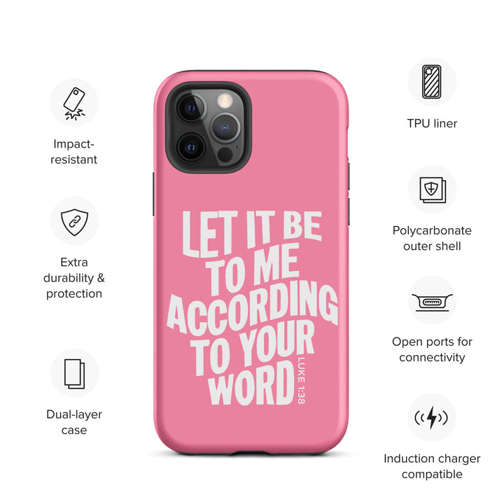 Christian Phone Case According To Your Word Pink  for iPhone® iPhone® Phone Cases   