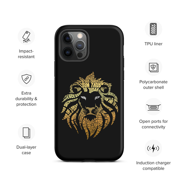 Christian Phone Case Lion Word Cloud Black for iPhone® iPhone® Phone Cases   