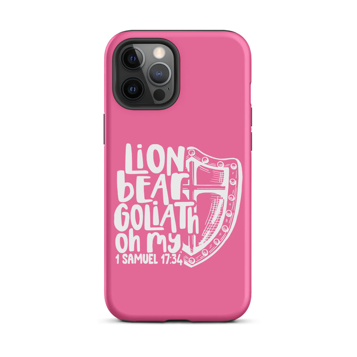 Christian Phone Case Lion Bear Goliath Oh My Pink for iPhone® iPhone® Phone Cases Matte iPhone 12 Pro Max 