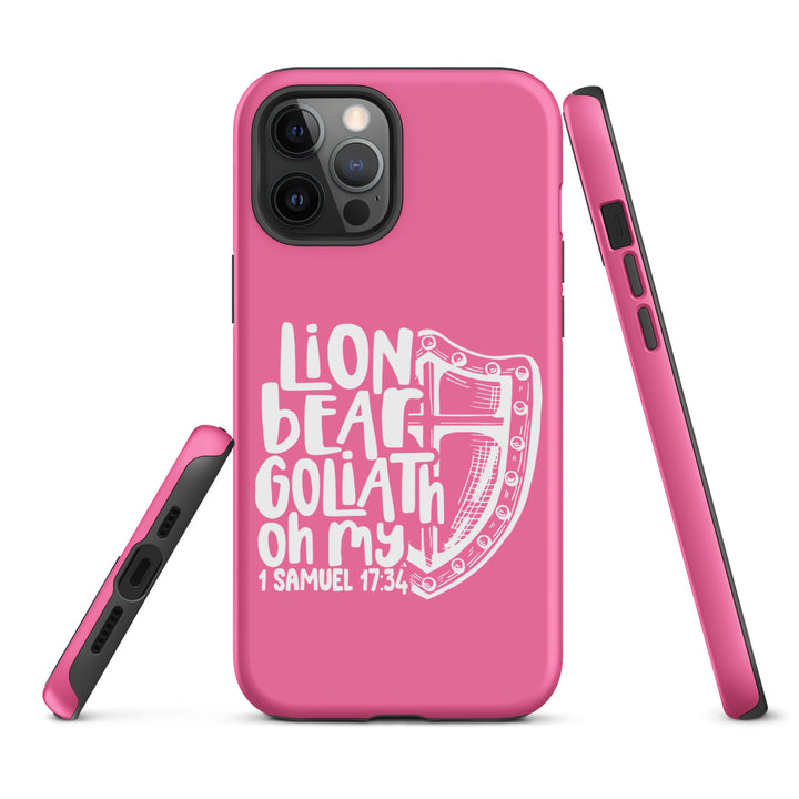 Christian Phone Case Lion Bear Goliath Oh My Pink for iPhone® iPhone® Phone Cases   