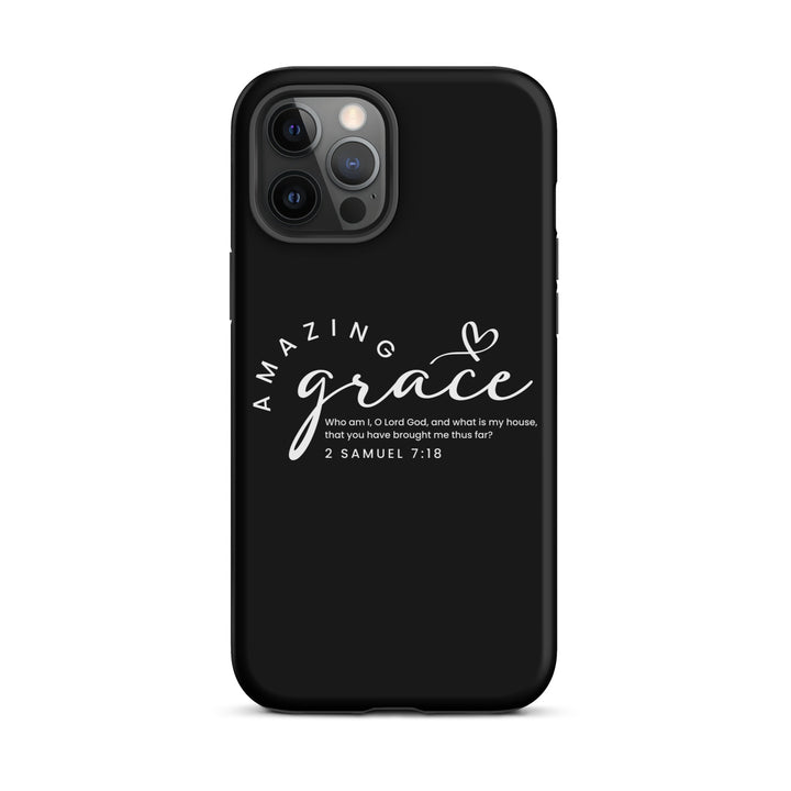 Christian Phone Case Amazing Grace Heart Black for iPhone® iPhone® Phone Cases Matte iPhone 12 Pro Max 