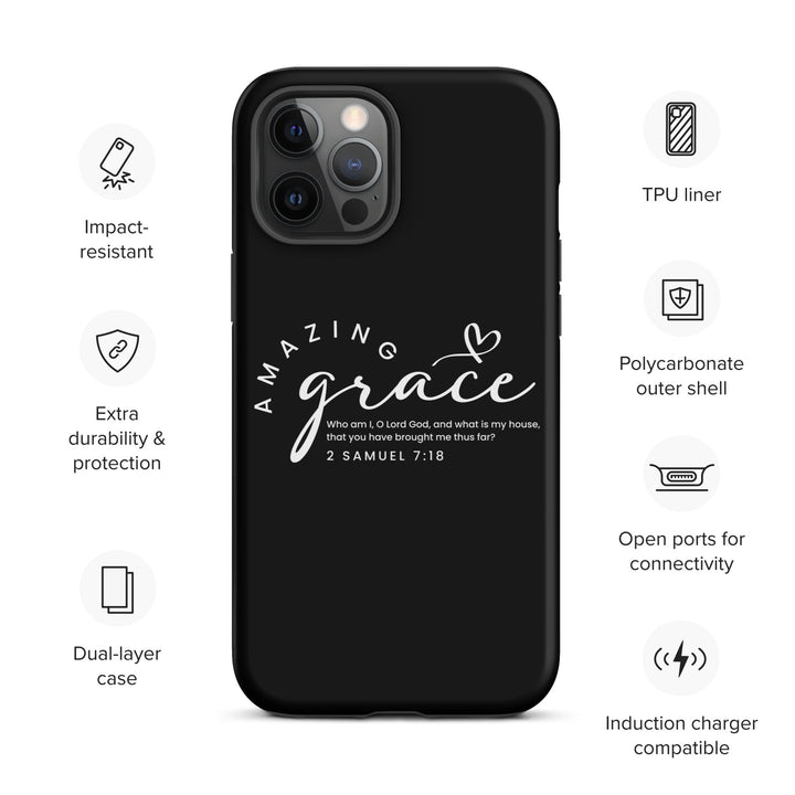 Christian Phone Case Amazing Grace Heart Black for iPhone® iPhone® Phone Cases   