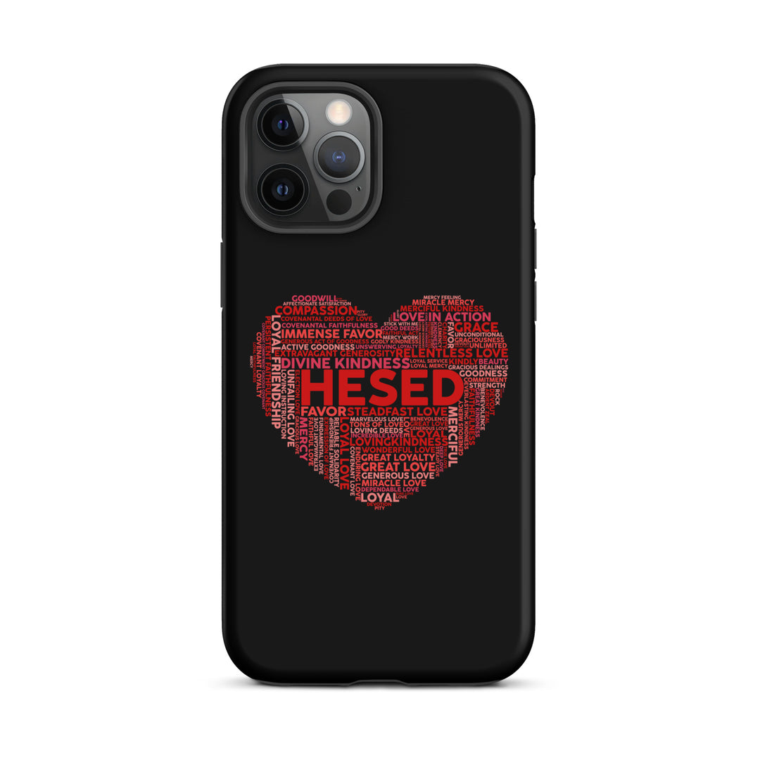 Christian Phone Case Hesed Heart Black for iPhone® iPhone® Phone Cases Matte iPhone 12 Pro Max 