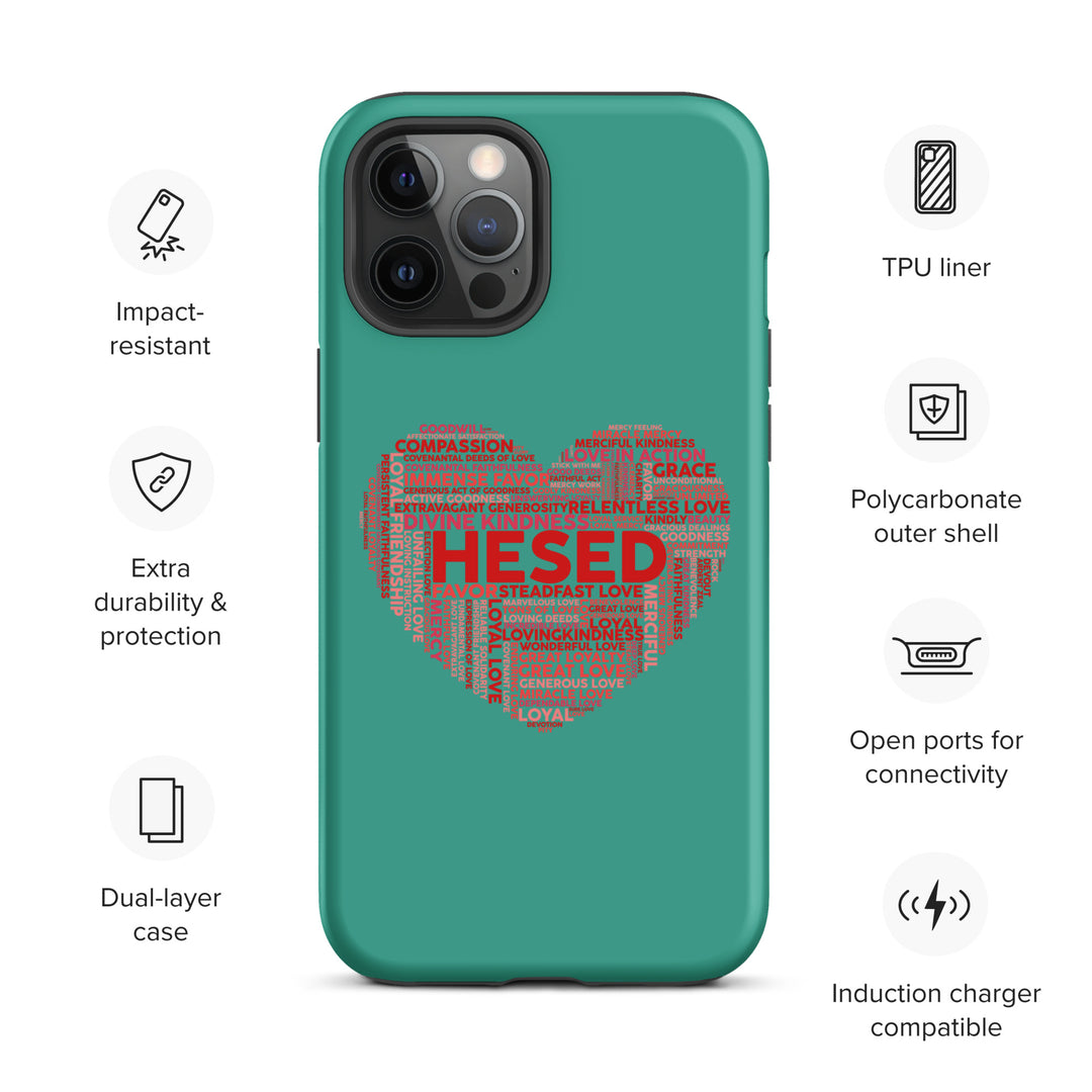 Christian Phone Case Hesed Heart Teal for iPhone® iPhone® Phone Cases   