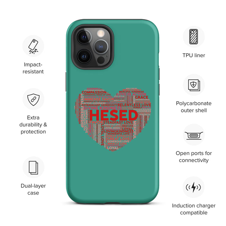 Christian Phone Case Hesed Heart Teal for iPhone® iPhone® Phone Cases   