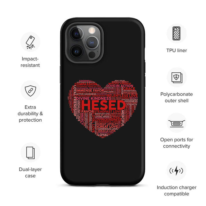 Christian Phone Case Hesed Heart Black for iPhone® iPhone® Phone Cases   