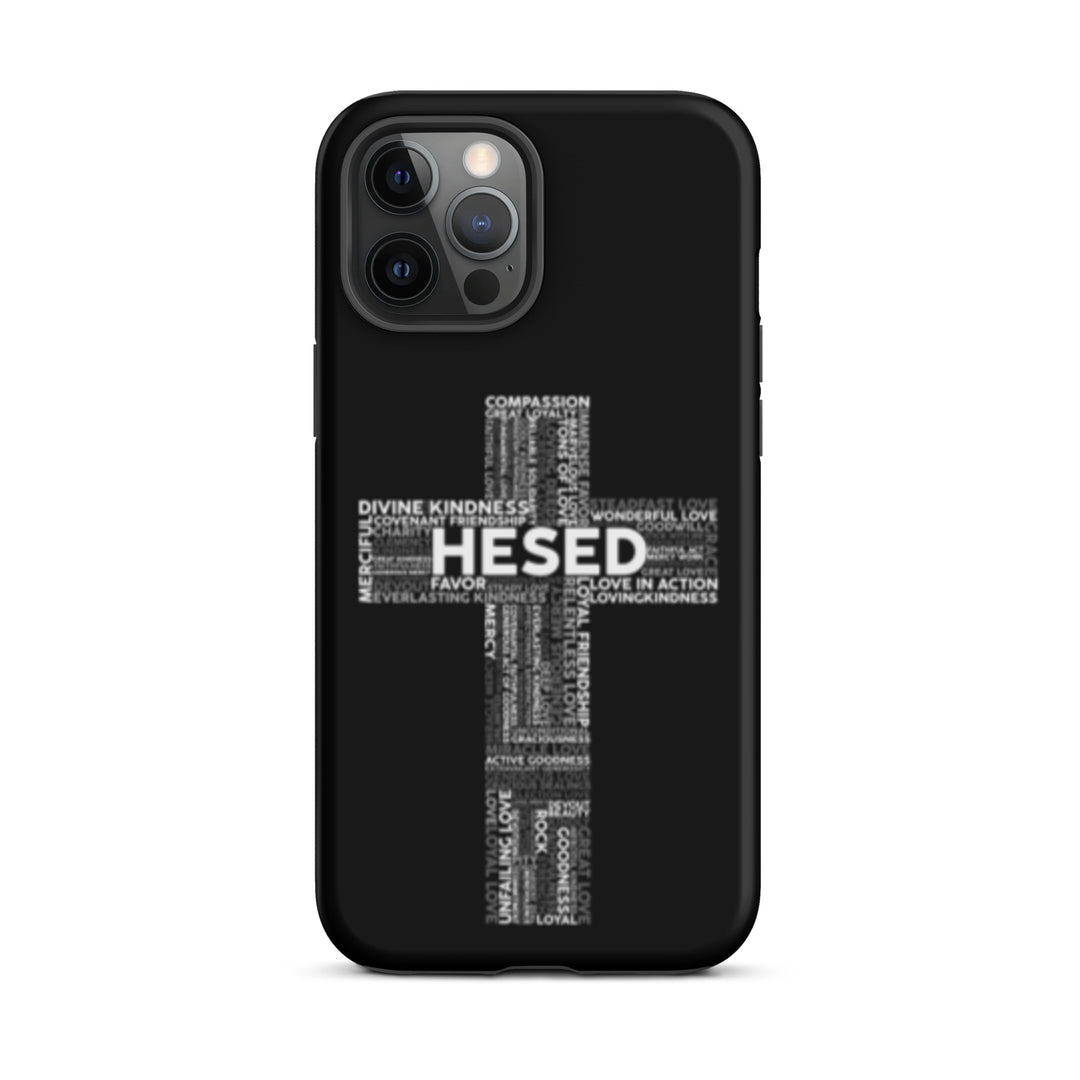 Christian Phone Case Hesed Cross Black for iPhone® iPhone® Phone Cases Matte iPhone 12 Pro Max 