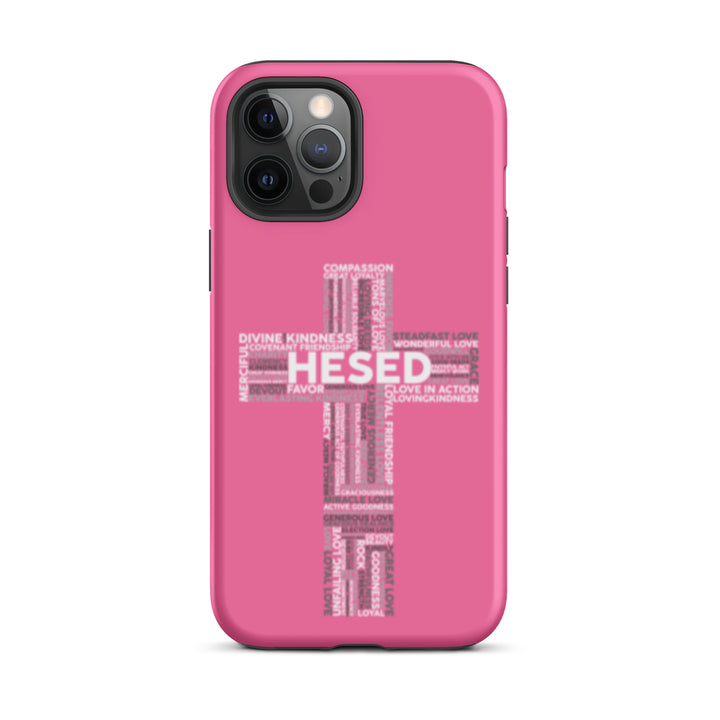 Christian Phone Case Hesed Cross Pink for iPhone® iPhone® Phone Cases Matte iPhone 12 Pro Max 