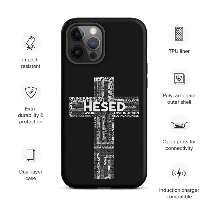 Christian Phone Case Hesed Cross Black for iPhone® iPhone® Phone Cases   