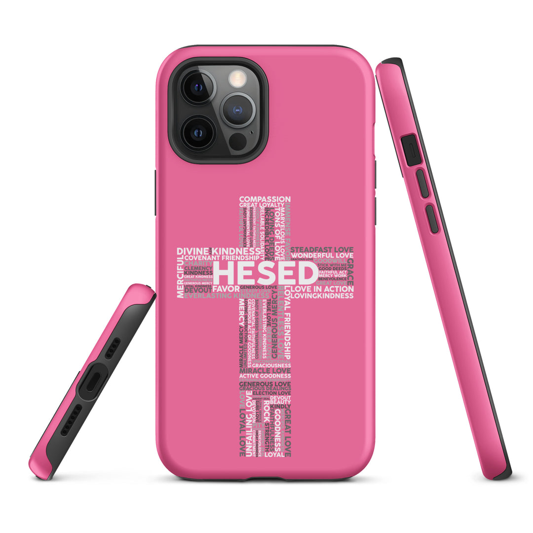 Christian Phone Case Hesed Cross Pink for iPhone® iPhone® Phone Cases   