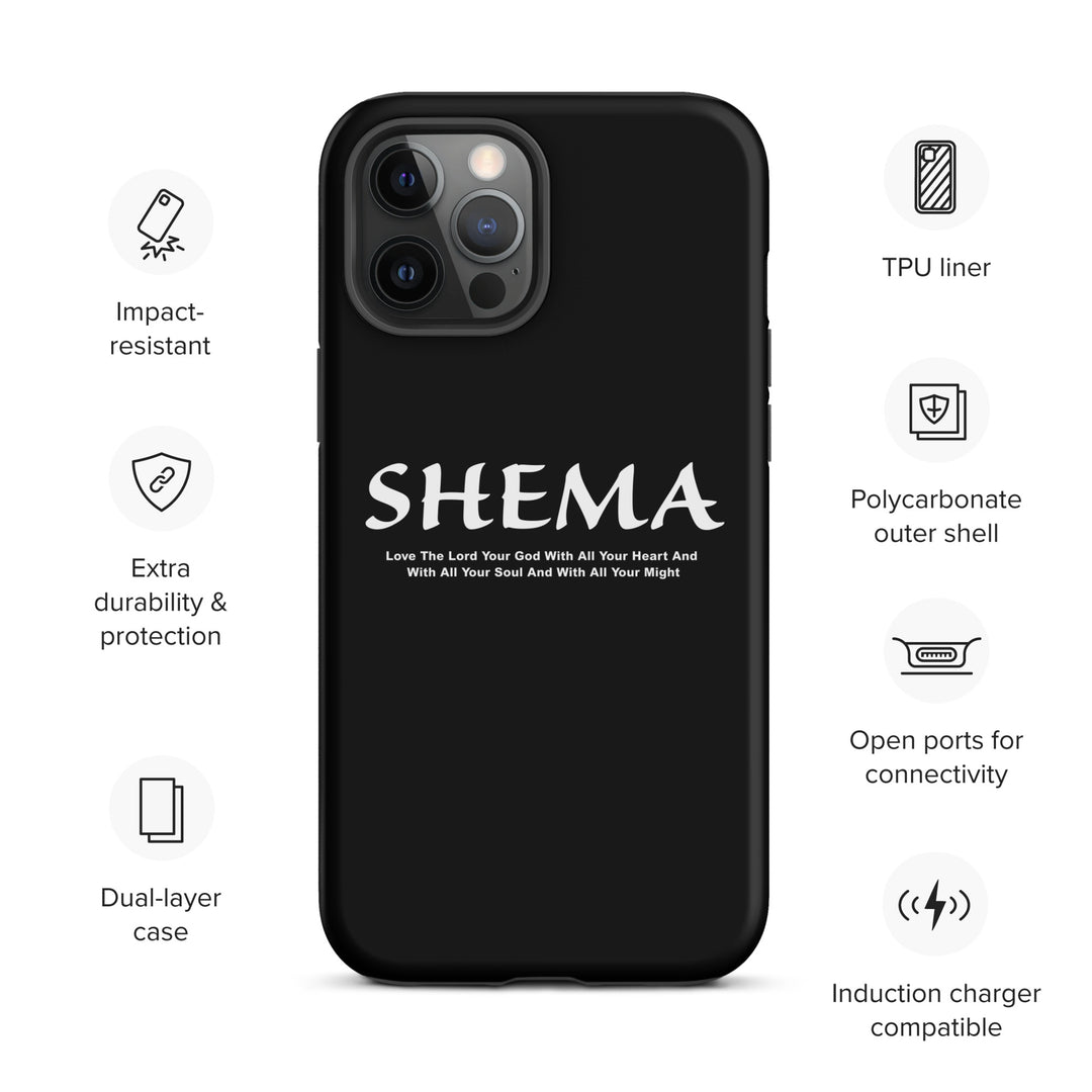 Christian Phone Case Shema Love The Lord Black  for iPhone® iPhone® Phone Cases   