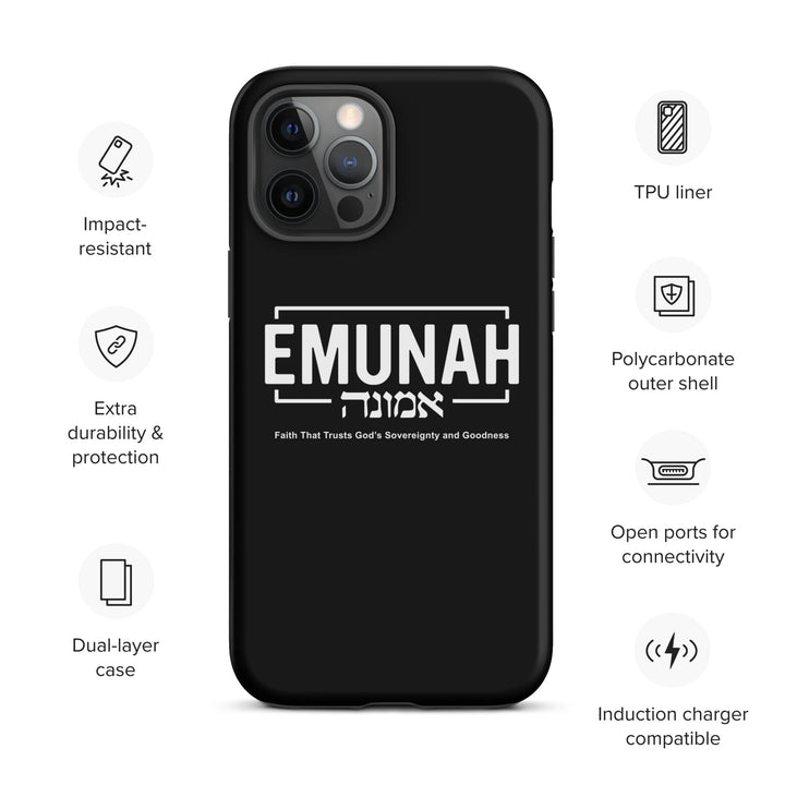 Christian Phone Case Emunah Faith That Trusts Black for iPhone® iPhone® Phone Cases   