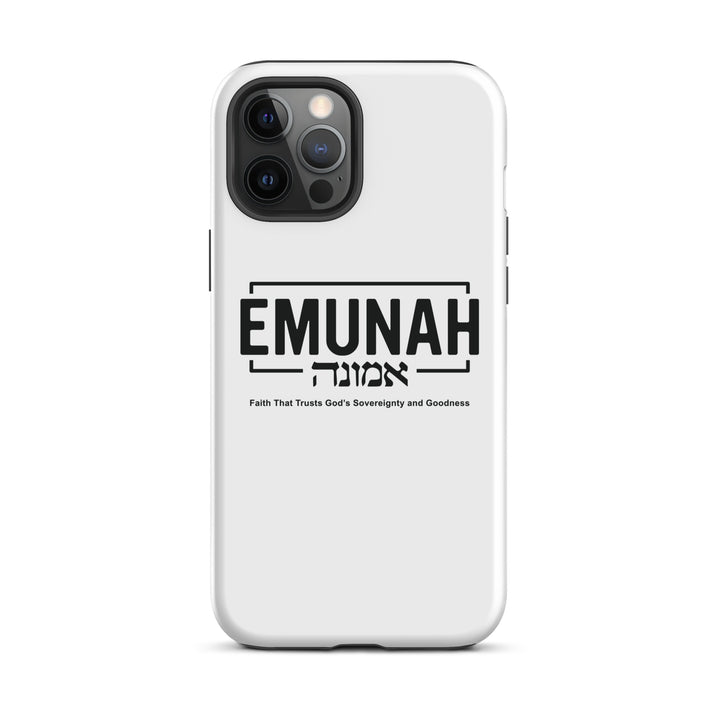 Christian Phone Case Emunah Faith That Trusts White for iPhone® iPhone® Phone Cases Matte iPhone 12 Pro Max 