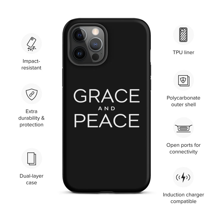 Christian Phone Case Grace and Peace Black for iPhone® iPhone® Phone Cases   