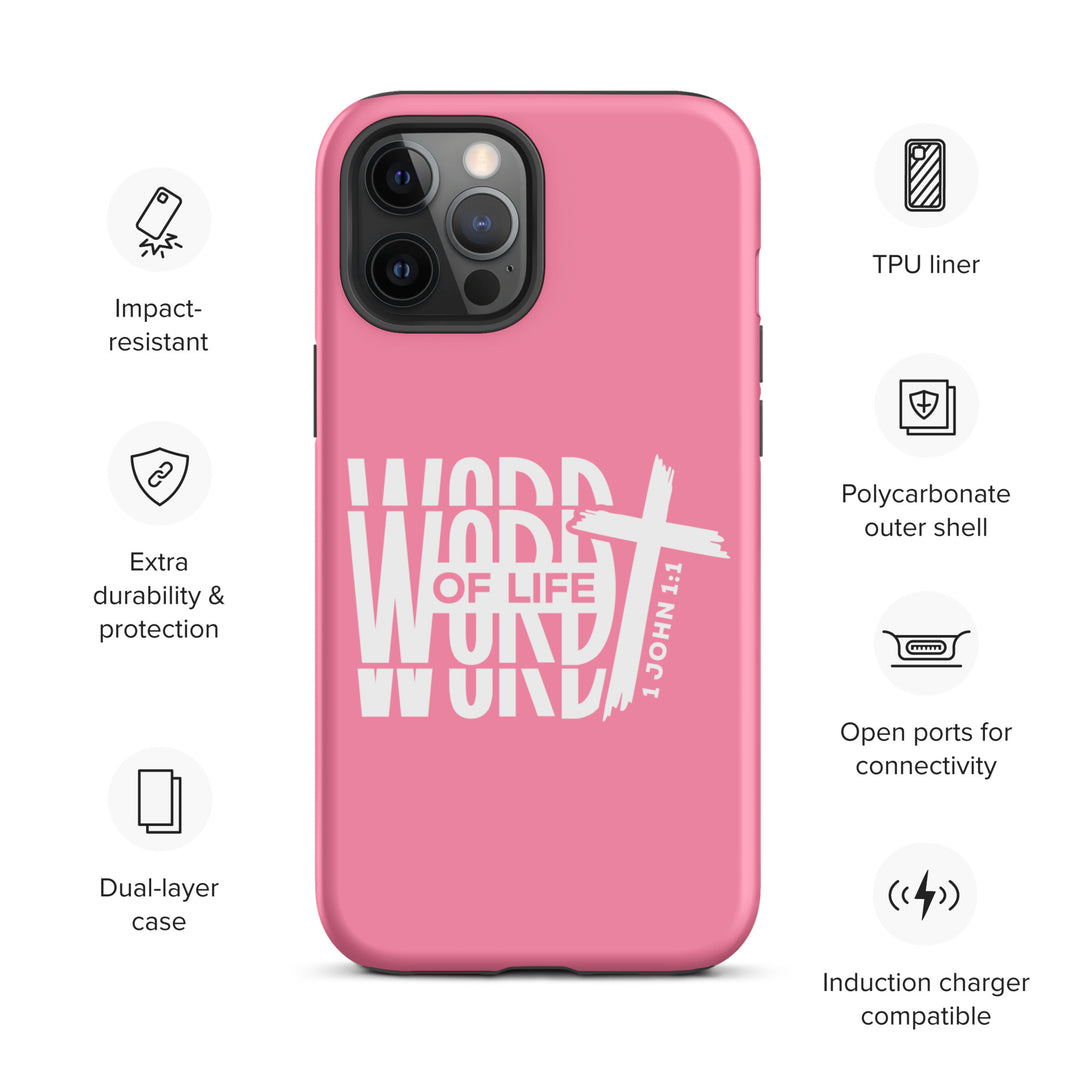 Christian Phone Case Word of Life Cross Pink for iPhone® iPhone® Phone Cases   