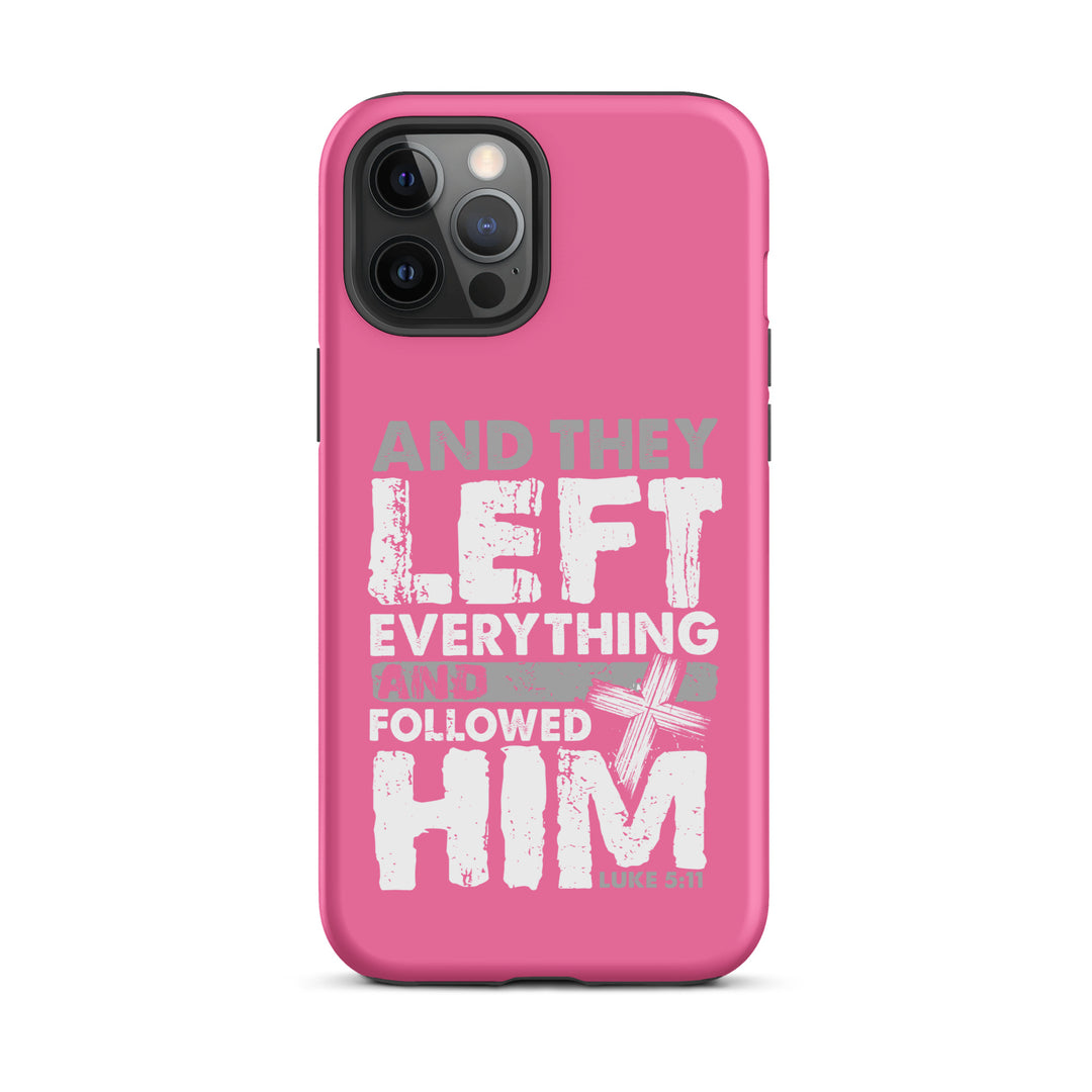 Christian Phone Case Left Everything Cross Pink for iPhone® iPhone® Phone Cases Matte iPhone 12 Pro Max 