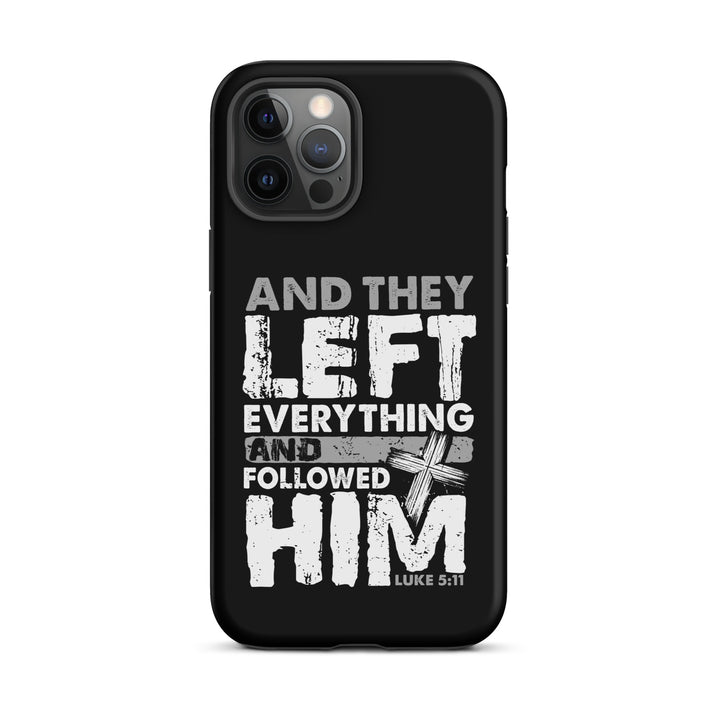 Christian Phone Case Left Everything Cross Black for iPhone® iPhone® Phone Cases Matte iPhone 12 Pro Max 