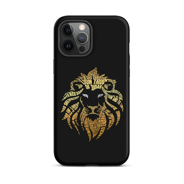 Christian Phone Case Lion Word Cloud Black for iPhone® iPhone® Phone Cases Matte iPhone 12 Pro Max 