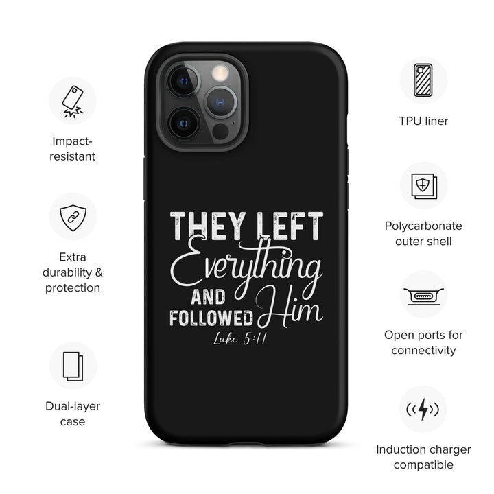 Christian Phone Case Left Everything Black for iPhone® iPhone® Phone Cases   