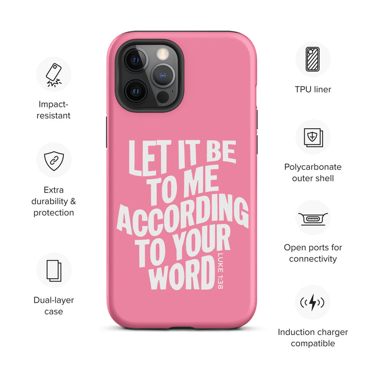 Christian Phone Case According To Your Word Pink  for iPhone® iPhone® Phone Cases   