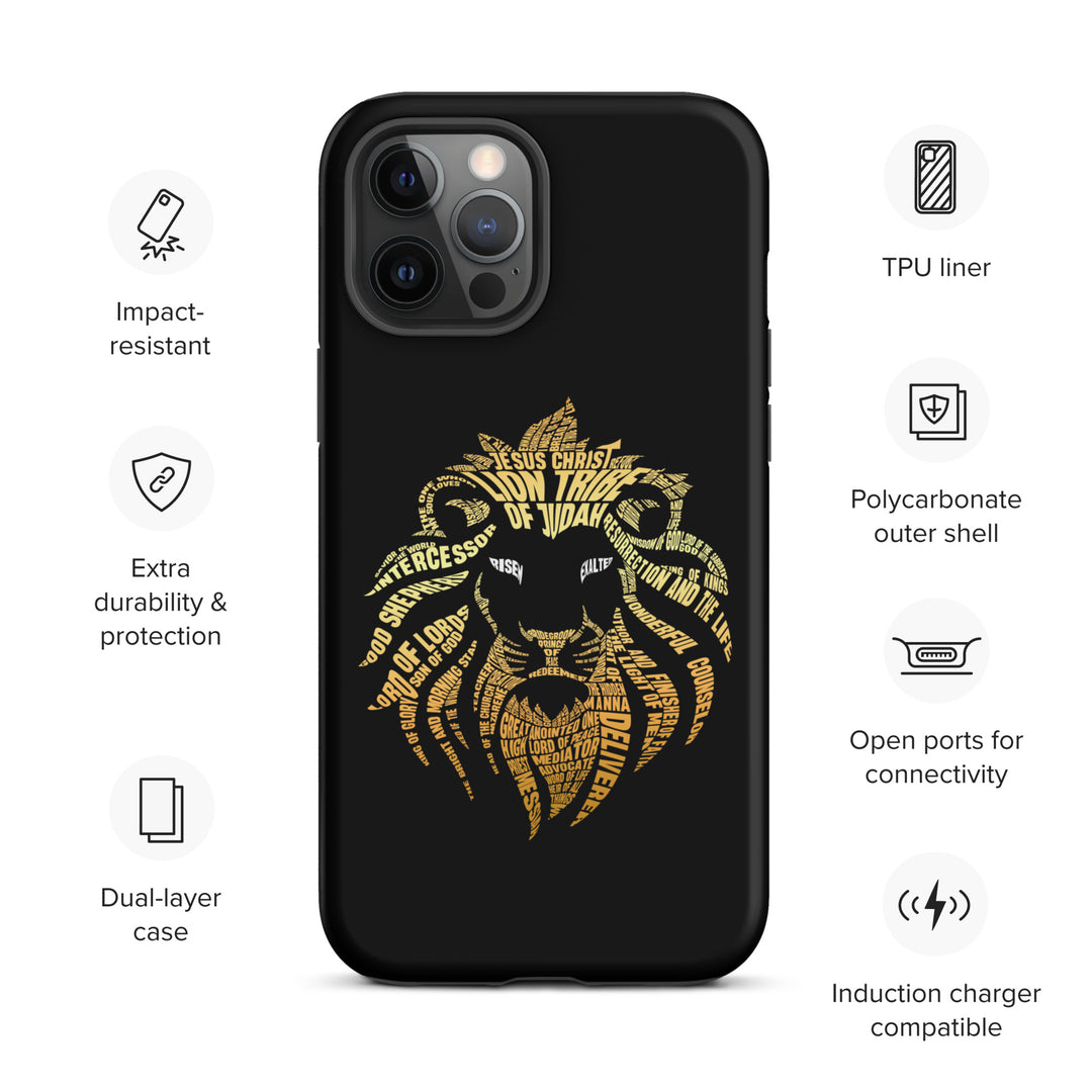 Christian Phone Case Lion Word Cloud Black for iPhone® iPhone® Phone Cases   