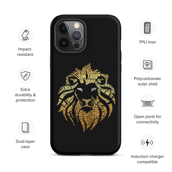 Christian Phone Case Lion Word Cloud Black for iPhone® iPhone® Phone Cases   