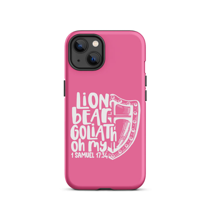 Christian Phone Case Lion Bear Goliath Oh My Pink for iPhone® iPhone® Phone Cases Matte iPhone 13 