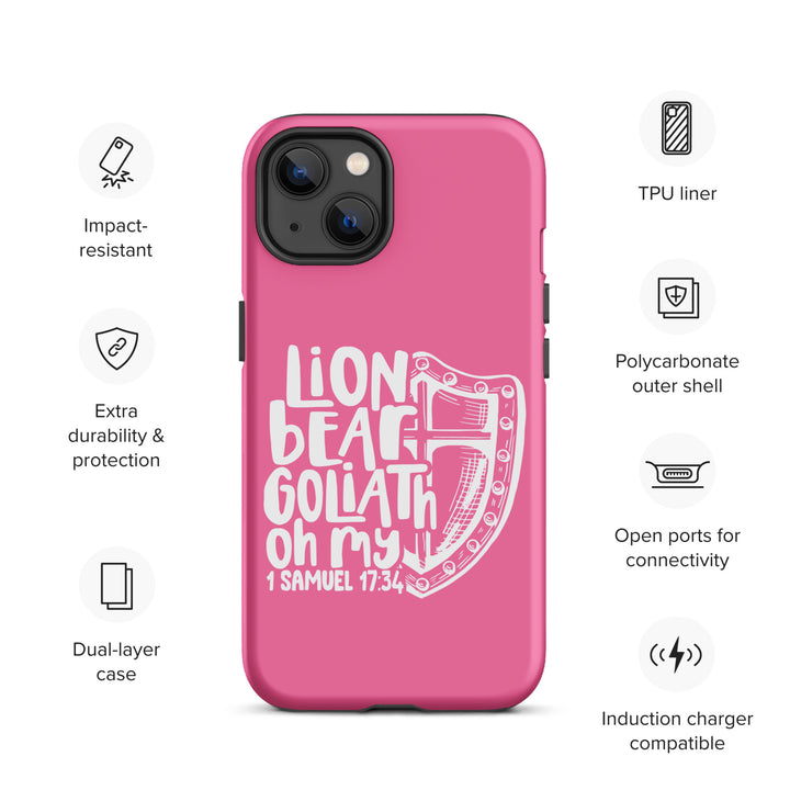 Christian Phone Case Lion Bear Goliath Oh My Pink for iPhone® iPhone® Phone Cases   