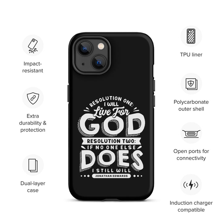 Christian Phone Case Live For God Black for iPhone® iPhone® Phone Cases   