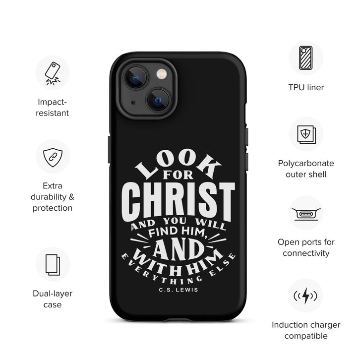 Christian Phone Case Look For Christ Black for iPhone® iPhone® Phone Cases   