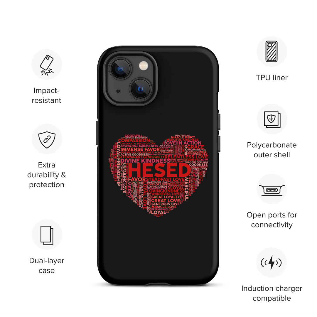 Christian Phone Case Hesed Heart Black for iPhone® iPhone® Phone Cases   