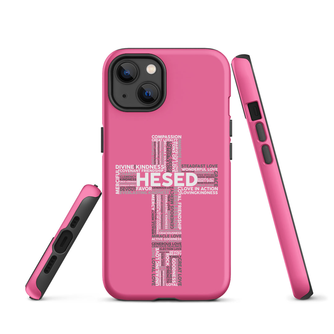 Christian Phone Case Hesed Cross Pink for iPhone® iPhone® Phone Cases   