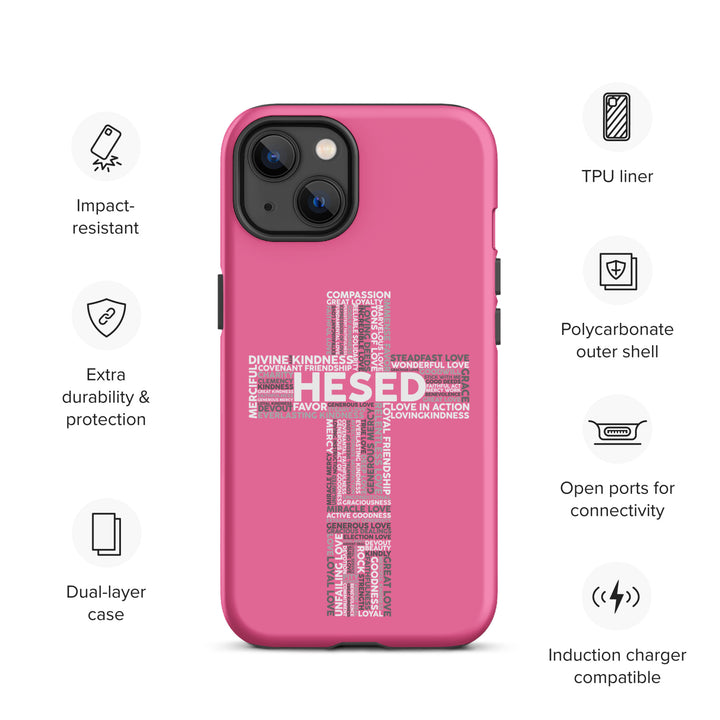 Christian Phone Case Hesed Cross Pink for iPhone® iPhone® Phone Cases   