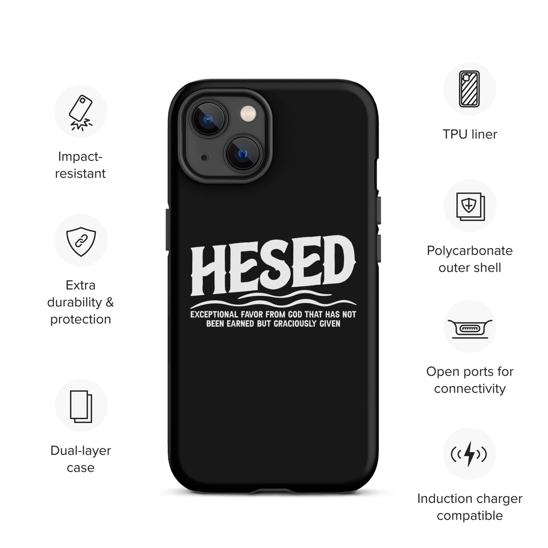 Christian Phone Case Hesed Exceptional Favor Black for iPhone® iPhone® Phone Cases   