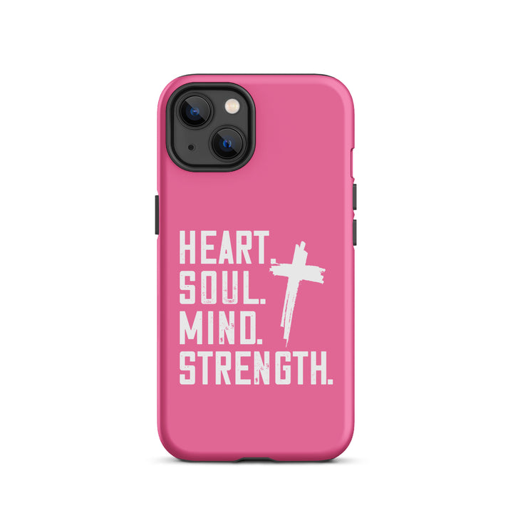 Christian Phone Case Heart Soul Mind Strength Pink for iPhone® iPhone® Phone Cases Matte iPhone 13 